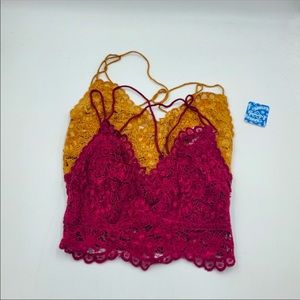 NWT Free People Bundle of Celine Velvet Bralette